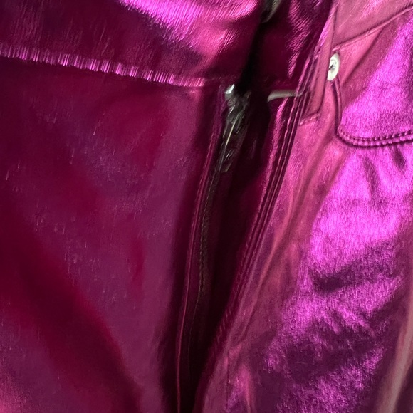 🔵 Metallic Faux Leather Wide Leg Pants BLANK NYC NWT sz 26 - Picture 13 of 14